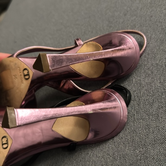 Rare vintage Christian Dior two tone sling backs - Picture 5 of 5